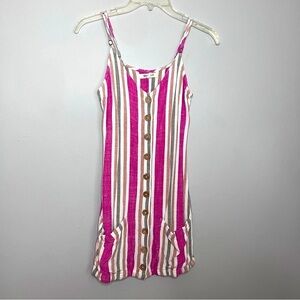 Rip Curl Button Down Summer Tank Shift Dress Juniors Sz Small Boho Surfer Beach